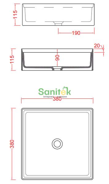 Умивальник ArtCeram Scalino 38x38 см SCL001 03;00 (чорний) 156400 фото