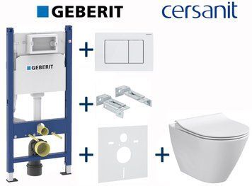 Комплект инсталляции Geberit Duofix 458.126.00.1+115.137.11.1 с унитазом Cersanit City Oval Clean On с сиденьем Soft Closing 696844 фото