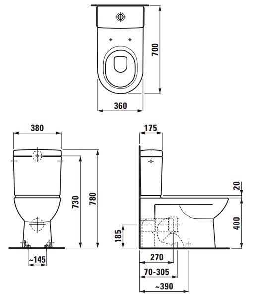 Унитаз для бачка Laufen Pro H8249580000001 универсальный выпуск 163141 фото