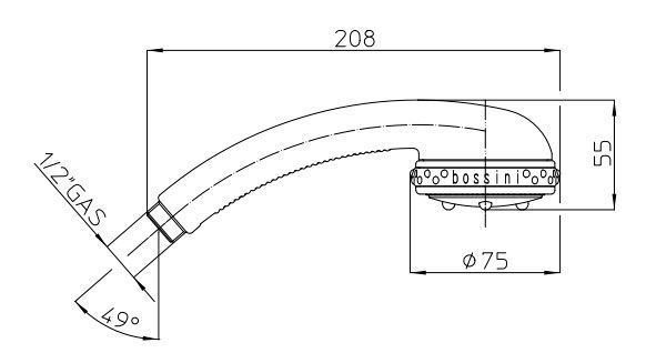 Душевая лейка Bossini Gio B00055000030005 (5 режимов) хром 73205 фото