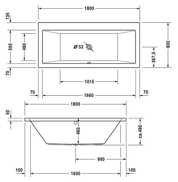 Ванна акриловая Duravit Vero 180x80 (700135000000000) 120655 фото
