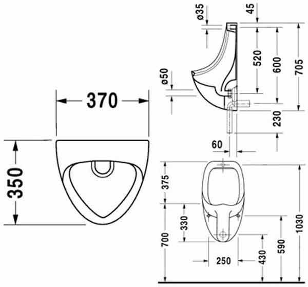 Писсуар Duravit Ben 0848370007 с мушкой 157439 фото