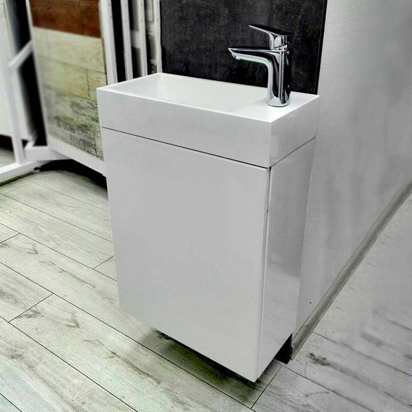 Тумба з умивальником Fancy Marble (Буль-Буль) Java 50 Martina (біла) петлі зліва 685349 фото