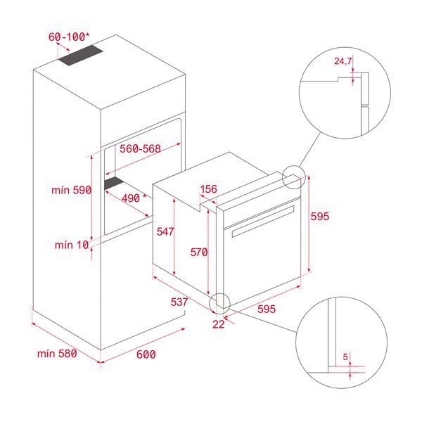 Духовой шкаф электрический Teka HLB 8415 BK (111000052) чёрное стекло 516008 фото