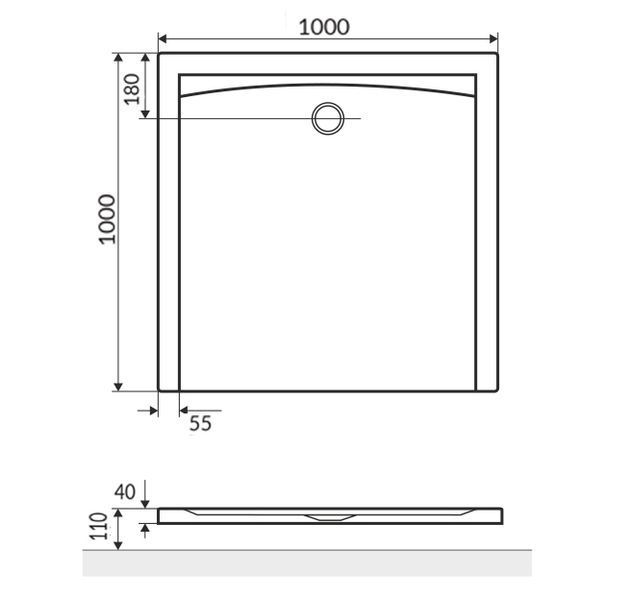 Душовий піддон Excellent 100x100 (BREX.FOR10WHN) 269673 фото