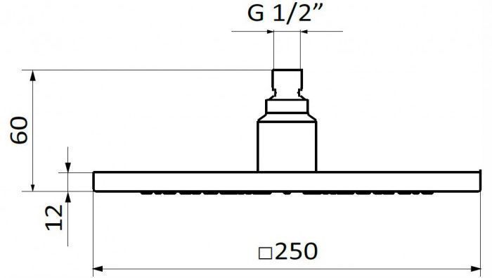 Верхній душ GRB Hydro 05020031 (250х250 мм) чорний 309772 фото