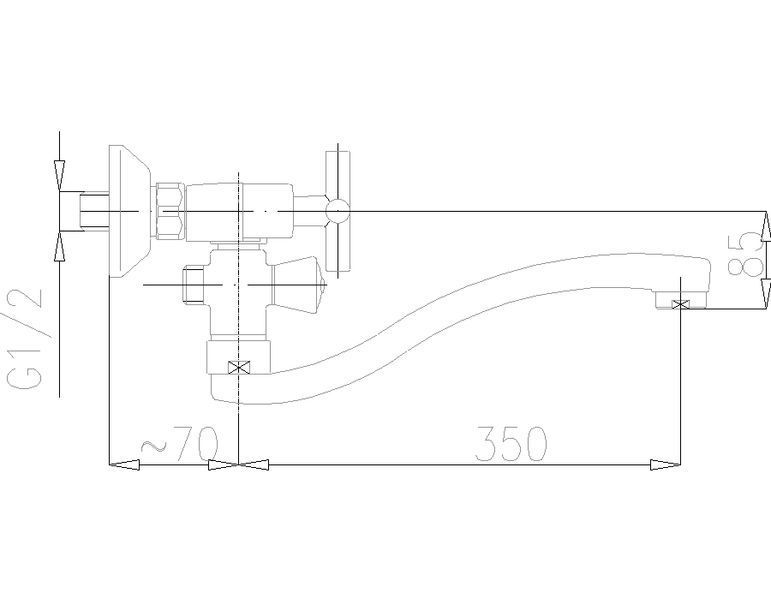Змішувач для ванни Armatura (KFA) Symetric 348-710-00 (хром) 106230 фото