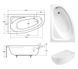 Ванна акрилова Besco Cornea 150x100 (WAC-150-NL) без ніжок, ліва 371332 фото 3