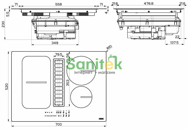Варильна поверхня електрична Franke Smart FSM 709 HI LL KIT (340.0678.204) індукційна з інтегрованою витяжкою 680116 фото
