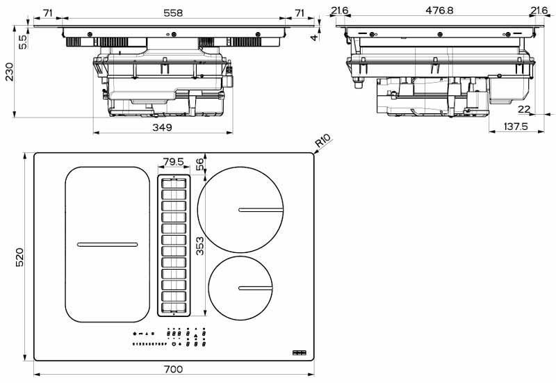 Варильна поверхня електрична Franke Smart FSM 709 HI LL KIT (340.0678.204) індукційна з інтегрованою витяжкою 680116 фото
