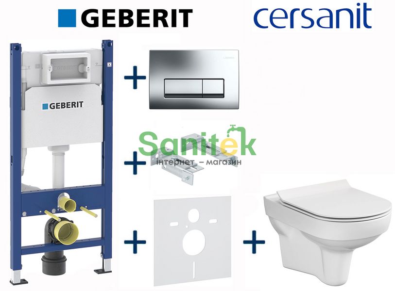 Комплект инсталляции Geberit Duofix 458.126.00.1+115.119.21.1 с унитазом Cersanit City Clean On с сиденьем Soft Closing 696818 фото