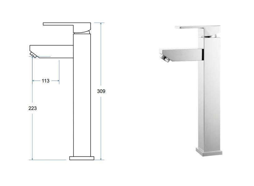 Змішувач для умивальника Besco Modern I BU-MI-CH (хром) 371483 фото