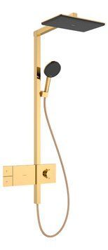Душова система Hansgrohe Raindance Alive Q 340/210 1jet EcoSmart ShowerSelect Comfort 24581990 з термостатом (золото) 987224 фото