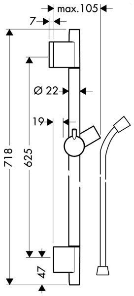 Душова штанга Hansgrohe Unica S Puro 28632000 (хром) 92948 фото