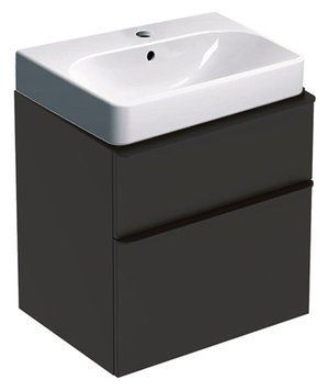 Тумба с умывальником Geberit Smyle Square 60 см (500.352.JK.1/500.229.01.1) лава матовый 538119 фото