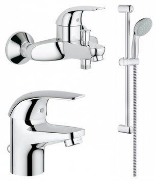 Набір змішувачів для ванної кімнати Grohe Euroeco UA123226S0 (32743000+23262000+27598001) 132445 фото