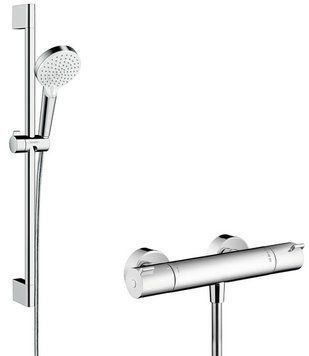 Смеситель для душа Hansgrohe Crometta Vario/Ecostat 1001 CL Combi 27812400 с термостатом (хром/белый) 135771 фото