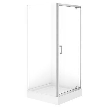 Душевая кабина Cersanit Brasco 90x90 (S168-010) профиль хром/стекло прозрачное + поддон S204-012 986653 фото