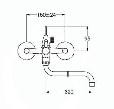 Змішувач для ванни Vidima Rositsa B3076AA S-32см класик корпус змішувача (хром) 325 фото