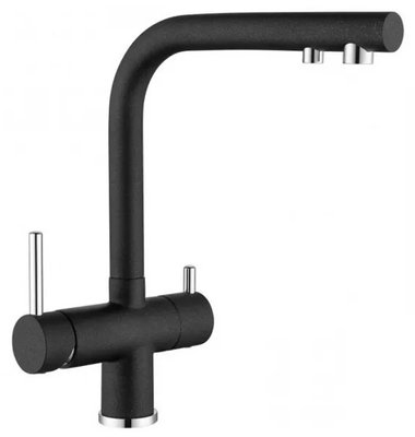 Змішувач для кухні Gappo G43752-7 з підключенням питної води (чорний граніт) 927236 фото
