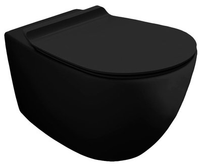 Унітаз підвісний Simas Vignoni VI18 Rimless з сидінням SoftClose чорний матовий 311432 фото