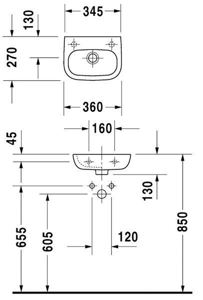 Умивальник Duravit D-Code 36x27 см 0705360009 570468 фото