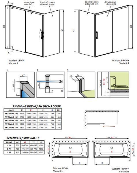 Шторка для ванны Radaway Idea PN DWJ+S 150 L (10042150-01-01L) профиль хром/стекло прозрачное 281040 фото