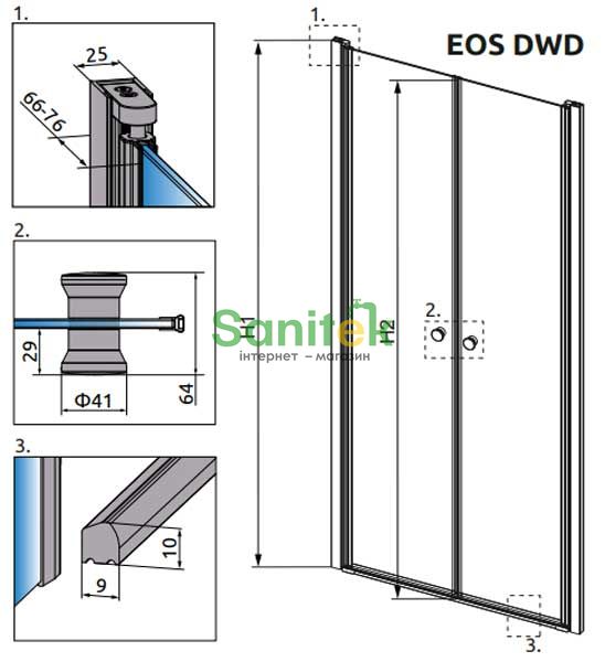 Душові двері Radaway Eos DWD 120 (37773-01-01N) профіль хром/скло прозоре 209356 фото