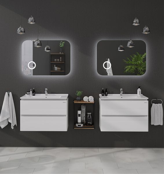 Тумба с умывальником Sanwerk Amata Air 80 (MV0000793) белая 271486 фото