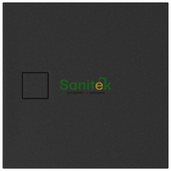Душевой поддон Cersanit Tako Slim 90x90x4 (Сет B459) квадратный чёрный матовый + сифон 545179 фото