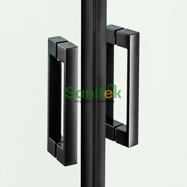 Душові двері New Trendy New Renoma Black 90 (D-0195A) профіль чорний/скло прозоре 308907 фото