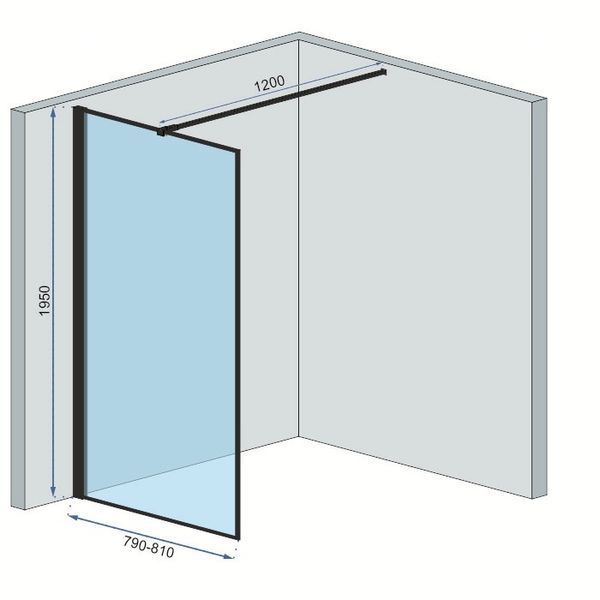Душова кабіна Rea Bler 80 (REA-K7637) профіль чорний/скло прозоре 370919 фото