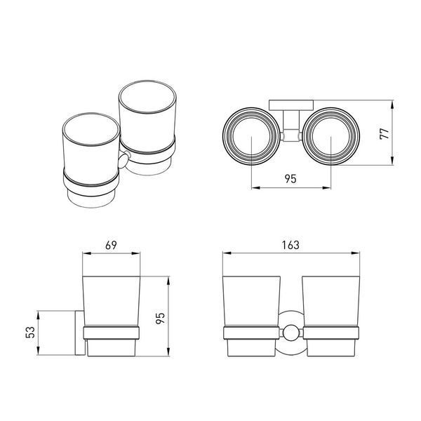 Склянка для ванної Volle Ronda 2535.220204 (чорний) 537952 фото