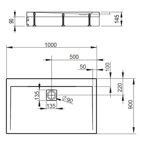Душевой поддон Radaway Argos D 100x90 (4ADN910-02) на ножках 208849 фото