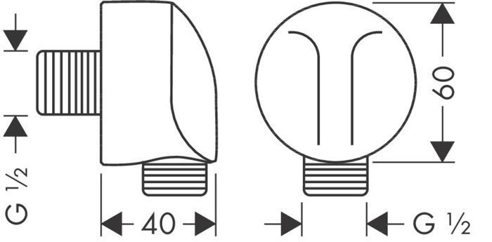 Подключение для душевого шланга Hansgrohe Fixfit 27454670 (чёрный матовый) 304813 фото
