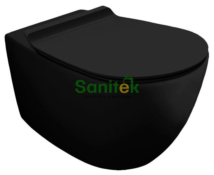 Унитаз подвесной Simas Vignoni VI18 Rimless с сиденьем SoftClose чёрный матовый 311432 фото