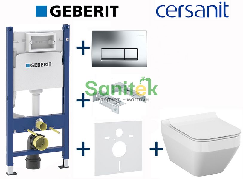 Комплект инсталляции Geberit Duofix 458.126.00.1+115.119.21.1 с унитазом Cersanit Crea Clean On с сиденьем Soft Closing 696903 фото