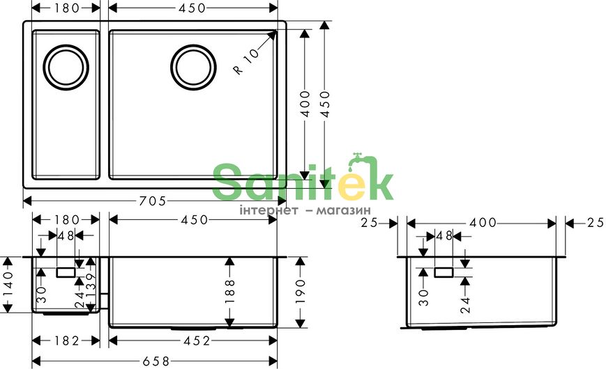 Кухонная мойка Hansgrohe S719-U655 (43429800) 305055 фото