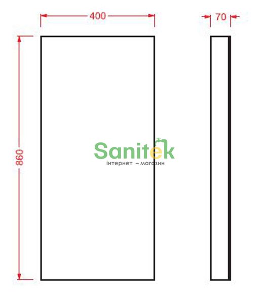 Дзеркало для ванної кімнати ArtCeram Square Mini 86х40 см ACS011 221838 фото