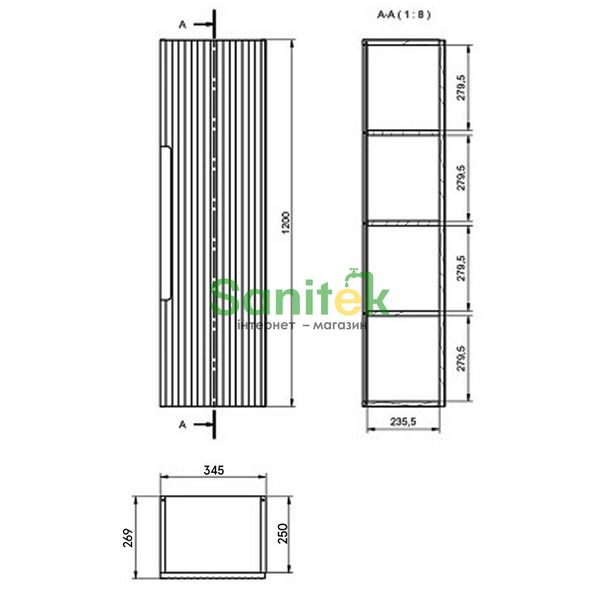 Пенал для ванной Devit Acqua (088209W) белый 932996 фото