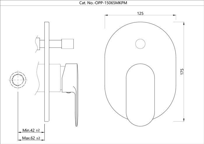 Смеситель для ванны и душа Opal Prime OPP-CHR-15065NKPM скрытого монтажа (хром) 514392 фото