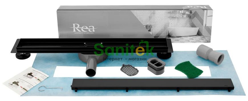 Душевой трап Rea Neo Slim Black Pro 600 мм (REA-G8905) 370599 фото