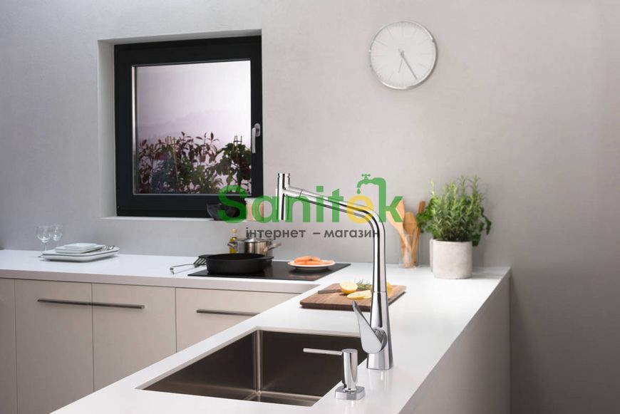 Змішувач для кухні Hansgrohe Metris Select M71 320 73816000 з душем (хром) 304781 фото