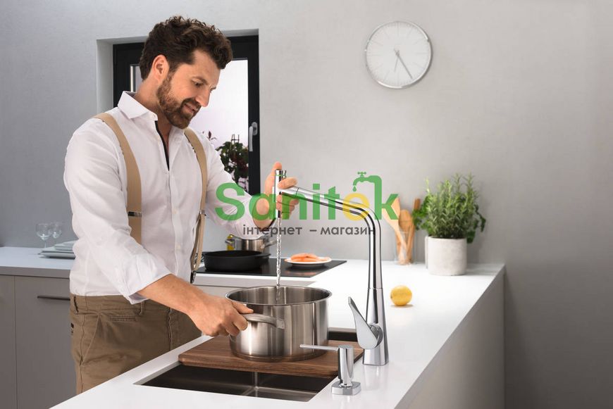 Змішувач для кухні Hansgrohe Metris Select M71 320 73816000 з душем (хром) 304781 фото