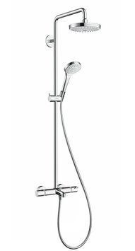 Душевая система Hansgrohe Croma Select S 180 2jet Showerpipe 27351400 с термостатом (белый/хром) 129507 фото