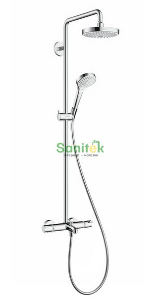 Душова система Hansgrohe Croma Select S 180 2jet Showerpipe 27351400 з термостатом (білий/хром) 129507 фото