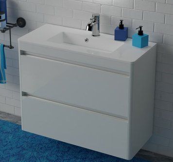 Тумба с умывальником Fancy Marble (Буль-Буль) Bali 90-2 Annabelle (белая) 685361 фото