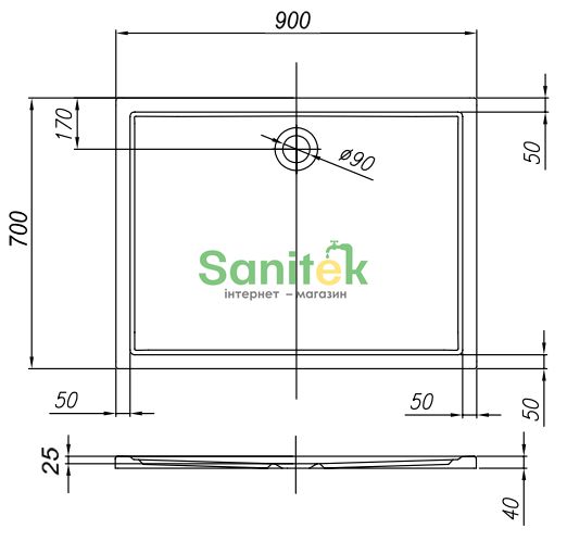 Душовий піддон Kolpa-San Flamenco 90x70 (571131) 251463 фото