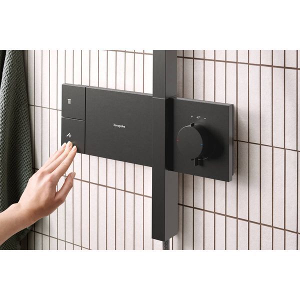 Душова система Hansgrohe Raindance Alive Q 340/210 1jet ShowerSelect Comfort 24580340 з термостатом (Brushed Black Chrome) 987227 фото
