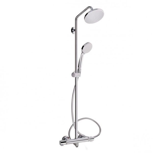 Душевая система Hansgrohe Croma 160 1jet Showerpipe 27135000 с термостатом (хром) 92345 фото